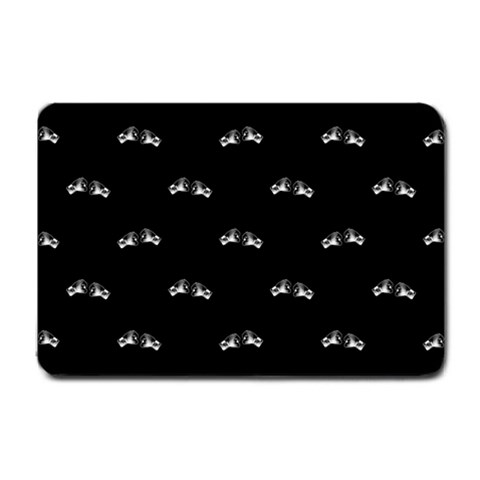 Black And White Boxing Motif Pattern Small Doormat  from ArtsNow.com 24 x16  Door Mat