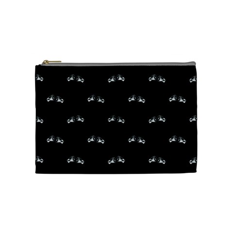 Black And White Boxing Motif Pattern Cosmetic Bag (Medium) from ArtsNow.com Front
