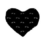 Black And White Boxing Motif Pattern Standard 16  Premium Heart Shape Cushions