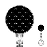 Black And White Boxing Motif Pattern Stainless Steel Nurses Watch