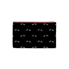 Black And White Boxing Motif Pattern Cosmetic Bag (XS) from ArtsNow.com Back