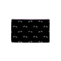Black And White Boxing Motif Pattern Cosmetic Bag (XS) from ArtsNow.com Back