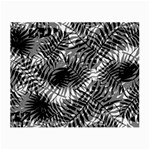 Tropical leafs pattern, black and white jungle theme Small Glasses Cloth