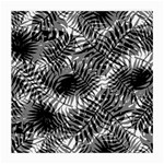 Tropical leafs pattern, black and white jungle theme Medium Glasses Cloth