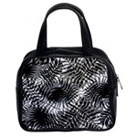 Tropical leafs pattern, black and white jungle theme Classic Handbag (Two Sides)