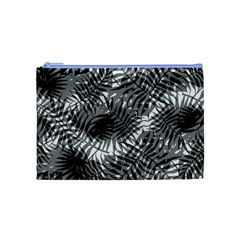 Tropical leafs pattern, black and white jungle theme Cosmetic Bag (Medium) from ArtsNow.com Front