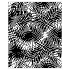 Tropical leafs pattern, black and white jungle theme Drawstring Pouch (XL) from ArtsNow.com Back