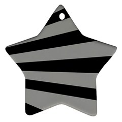 Striped black and grey colors pattern, silver geometric lines Star Ornament (Two Sides) from ArtsNow.com Front