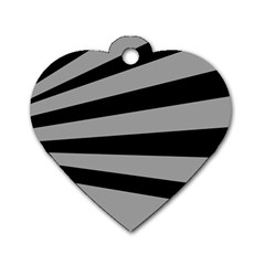 Striped black and grey colors pattern, silver geometric lines Dog Tag Heart (Two Sides) from ArtsNow.com Front