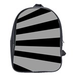 Striped black and grey colors pattern, silver geometric lines School Bag (XL)