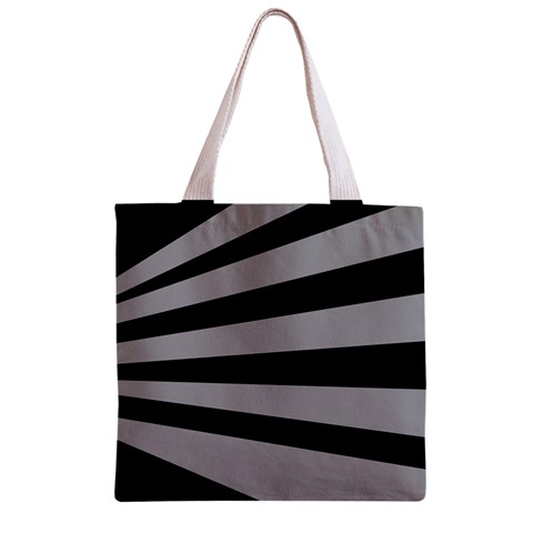 Striped black and grey colors pattern, silver geometric lines Zipper Grocery Tote Bag from ArtsNow.com Front