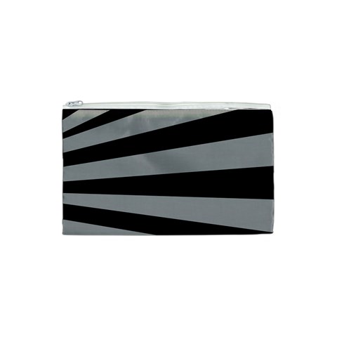 Striped black and grey colors pattern, silver geometric lines Cosmetic Bag (XS) from ArtsNow.com Front