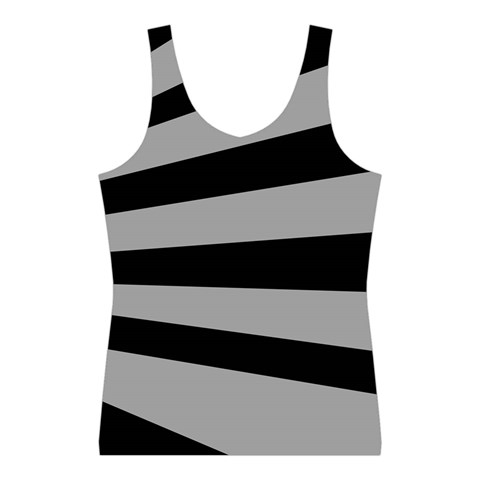 Striped black and grey colors pattern, silver geometric lines Sport Tank Top  from ArtsNow.com Front