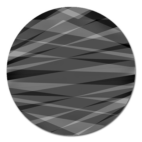 Abstract geometric pattern, silver, grey and black colors Magnet 5  (Round) from ArtsNow.com Front