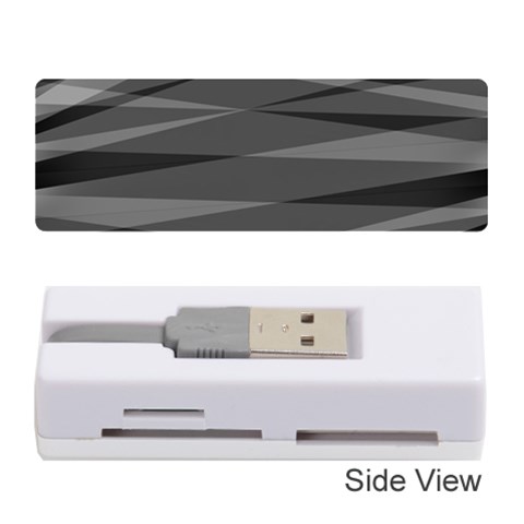 Abstract geometric pattern, silver, grey and black colors Memory Card Reader (Stick) from ArtsNow.com Front