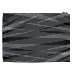 Abstract geometric pattern, silver, grey and black colors Cosmetic Bag (XXL) from ArtsNow.com Back