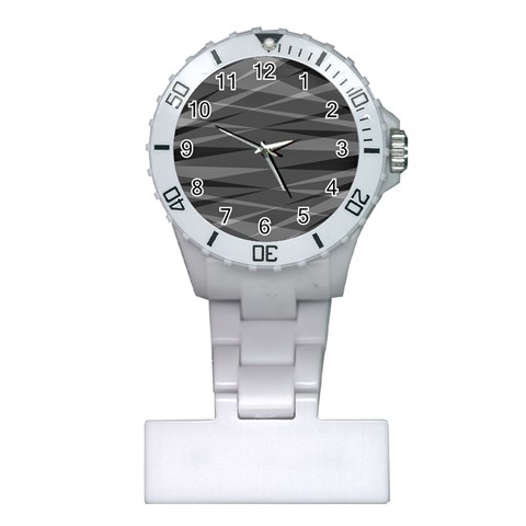 Abstract geometric pattern, silver, grey and black colors Plastic Nurses Watch from ArtsNow.com Front