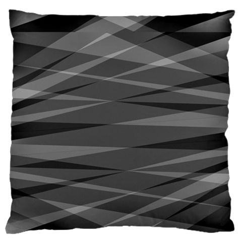 Abstract geometric pattern, silver, grey and black colors Large Flano Cushion Case (One Side) from ArtsNow.com Front