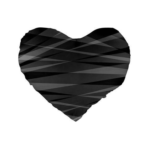 Abstract geometric pattern, silver, grey and black colors Standard 16  Premium Flano Heart Shape Cushions from ArtsNow.com Front