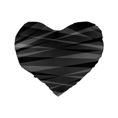 Abstract geometric pattern, silver, grey and black colors Standard 16  Premium Flano Heart Shape Cushions from ArtsNow.com Back