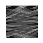 Abstract geometric pattern, silver, grey and black colors Small Satin Scarf (Square)