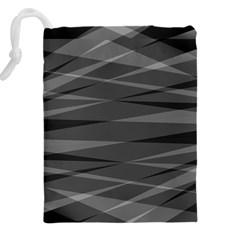 Abstract geometric pattern, silver, grey and black colors Drawstring Pouch (5XL) from ArtsNow.com Back