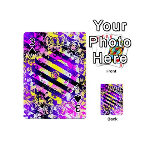Pop Punk Mandala Playing Cards 54 Designs (Mini) from ArtsNow.com Front - Spade3