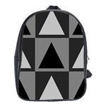 Gray and black Triangles School Bag (XL)