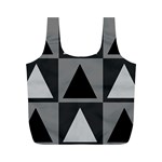 Gray and black Triangles Full Print Recycle Bag (M)