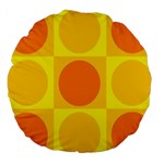 Orange Yellow Large 18  Premium Round Cushions