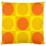 Orange Yellow Large Flano Cushion Case (One Side)