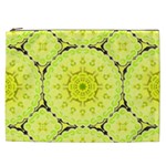 Yellow Floral print Cosmetic Bag (XXL)