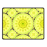 Yellow Floral print Double Sided Fleece Blanket (Small) 