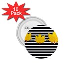 Stripe Yellow Leaves 1.75  Buttons (10 pack)