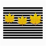 Stripe Yellow Leaves Small Glasses Cloth