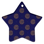 Brown Spirals on blue Ornament (Star)