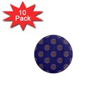 Brown Spirals on blue 1  Mini Magnet (10 pack) 