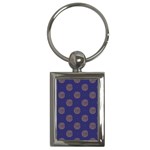 Brown Spirals on blue Key Chain (Rectangle)