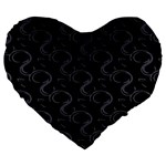Gray Swirls Large 19  Premium Heart Shape Cushions
