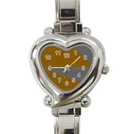 Orange and gray Saw Heart Italian Charm Watch