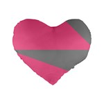 Pink and gray Saw Standard 16  Premium Heart Shape Cushions