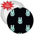 Blue Bunnies 3  Buttons (10 pack) 