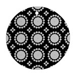 Gray Flowers Ornament (Round)