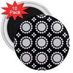 Gray Flowers 3  Magnets (10 pack) 