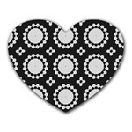 Gray Flowers Heart Mousepads