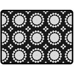 Gray Flowers Double Sided Fleece Blanket (Large) 