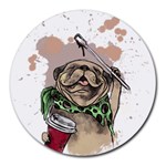 Pug Lover Coffee Round Mousepads