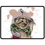 Pug Lover Coffee Fleece Blanket (Large) 