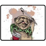 Pug Lover Coffee Double Sided Fleece Blanket (Medium) 