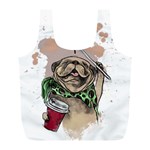 Pug Lover Coffee Full Print Recycle Bag (L)